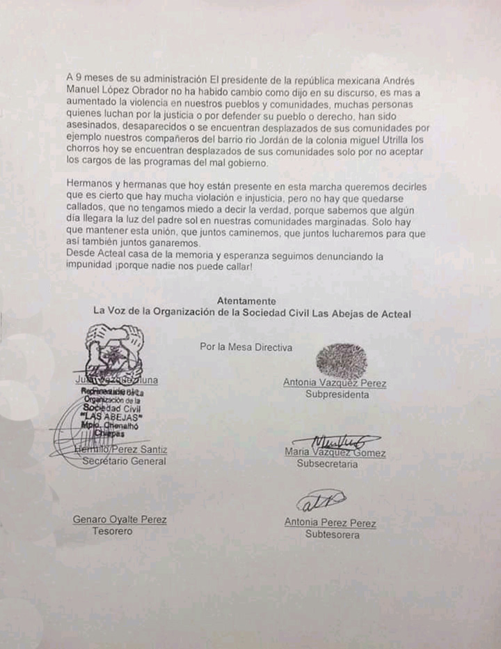 comunicado 2abejas